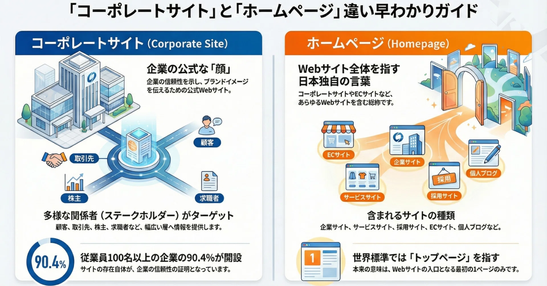 コーポレートサイトとホームページの違いとは？正しい理解で成果を出す