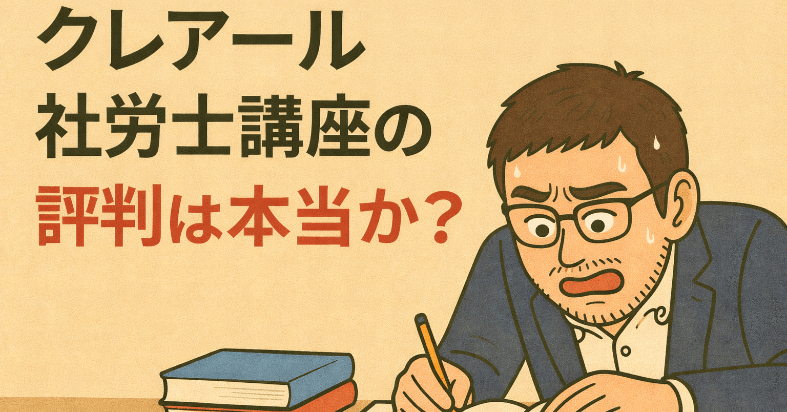 正直レビュー】クレアール社労士講座の評判は本当か？「非常識合格法