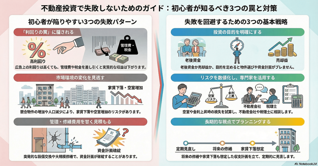 不動産投資」で失敗しないために！初心者が陥りやすい3つのパターンと