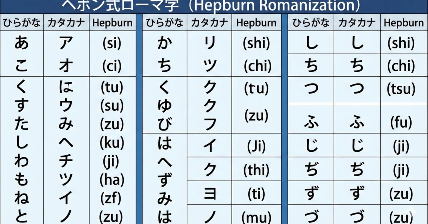 ローマ字 ヘボン 式
