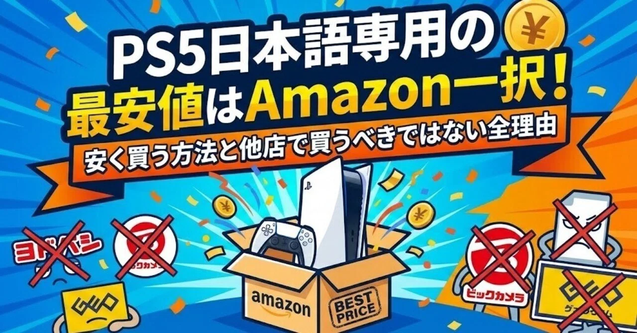 PS5日本語専用の最安値はAmazon一択！安く買う方法と他店で買うべき 