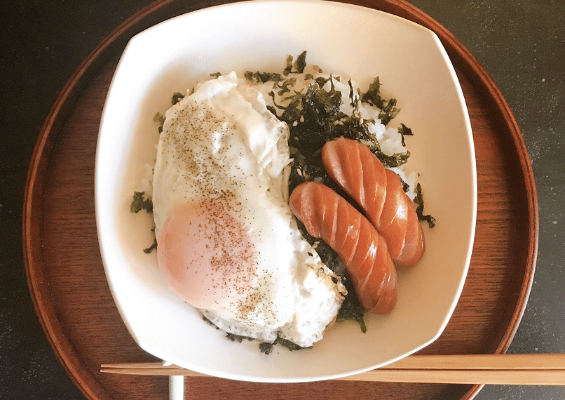 目玉焼き&amp;ウィンナー丼2