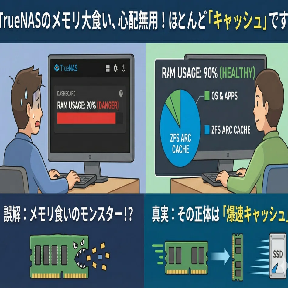 TrueNASがメモリを食いつくしている！」と焦る前に読む話 —— その正体