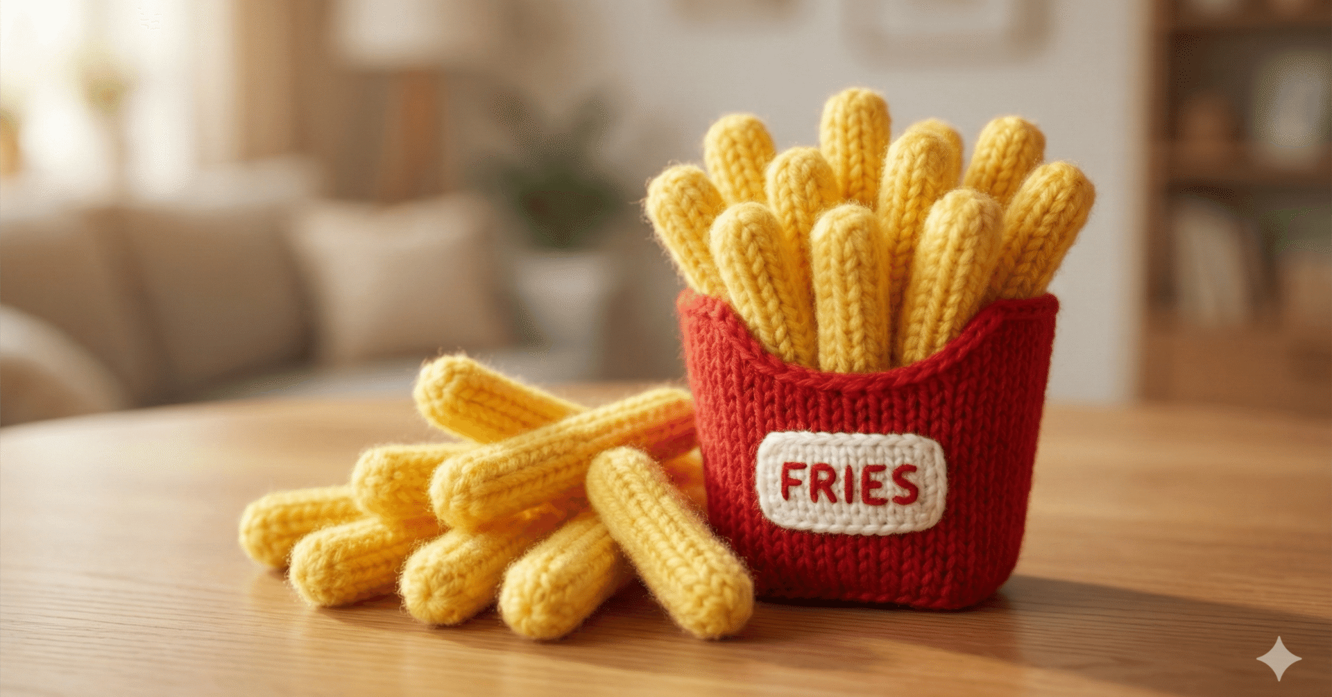 プロンプト配布】Geminiで「ニットのハンバーガー（あみぐるみフード