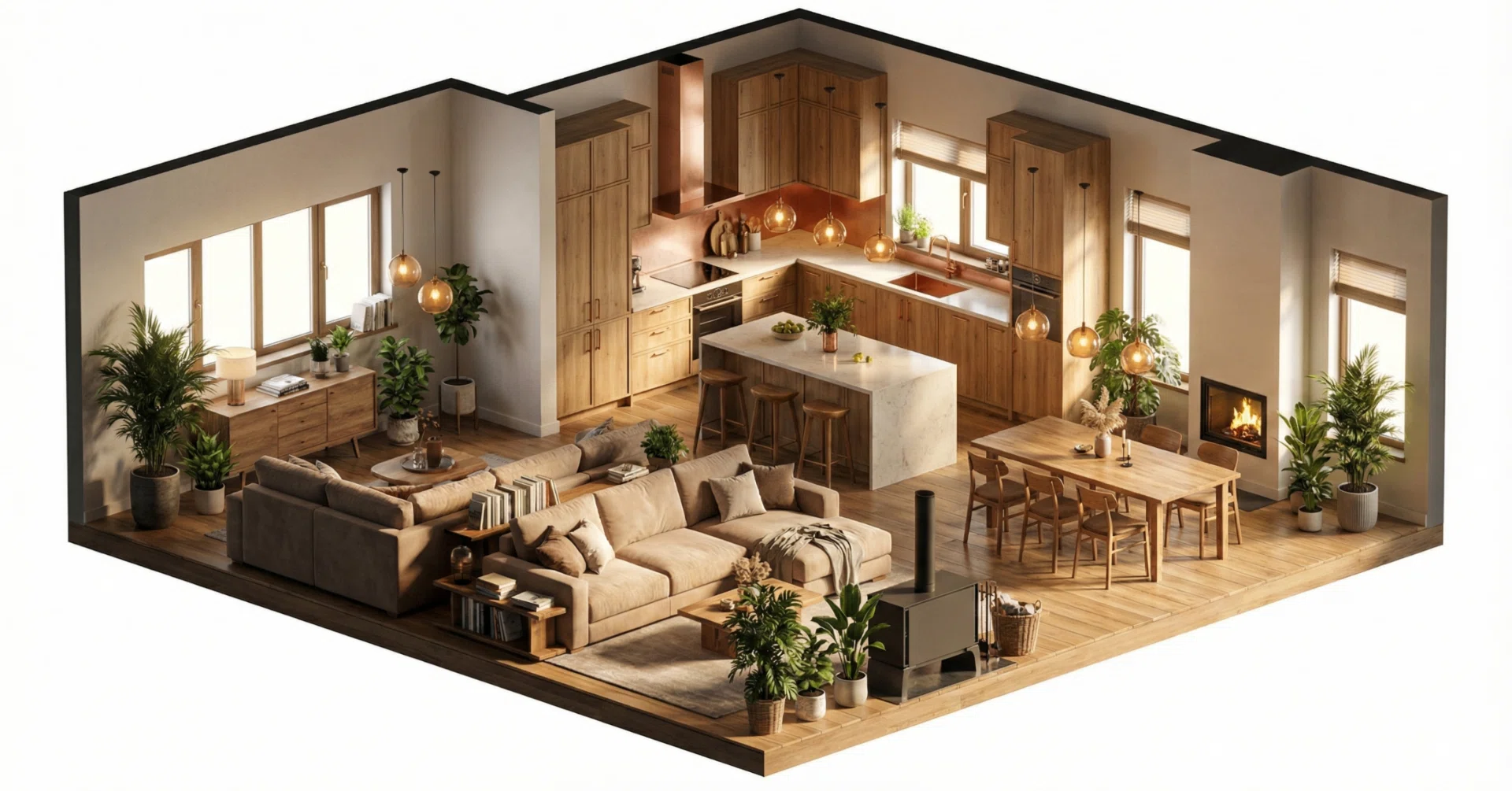 プロンプト配布】Geminiで「ドールハウス（部屋の断面図）」を作る