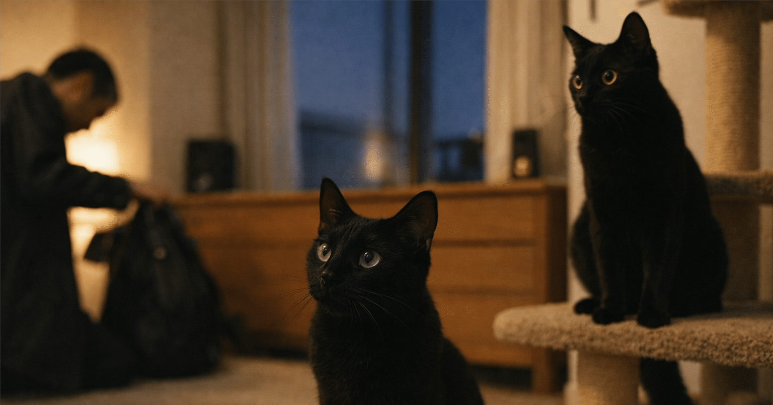 🐾 保護猫エッセー③│黒猫目線−朝の物音、そしていつもの夜が戻る
