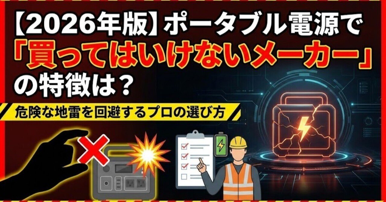 2026年版】ポータブル電源で「買ってはいけないメーカー」の特徴は