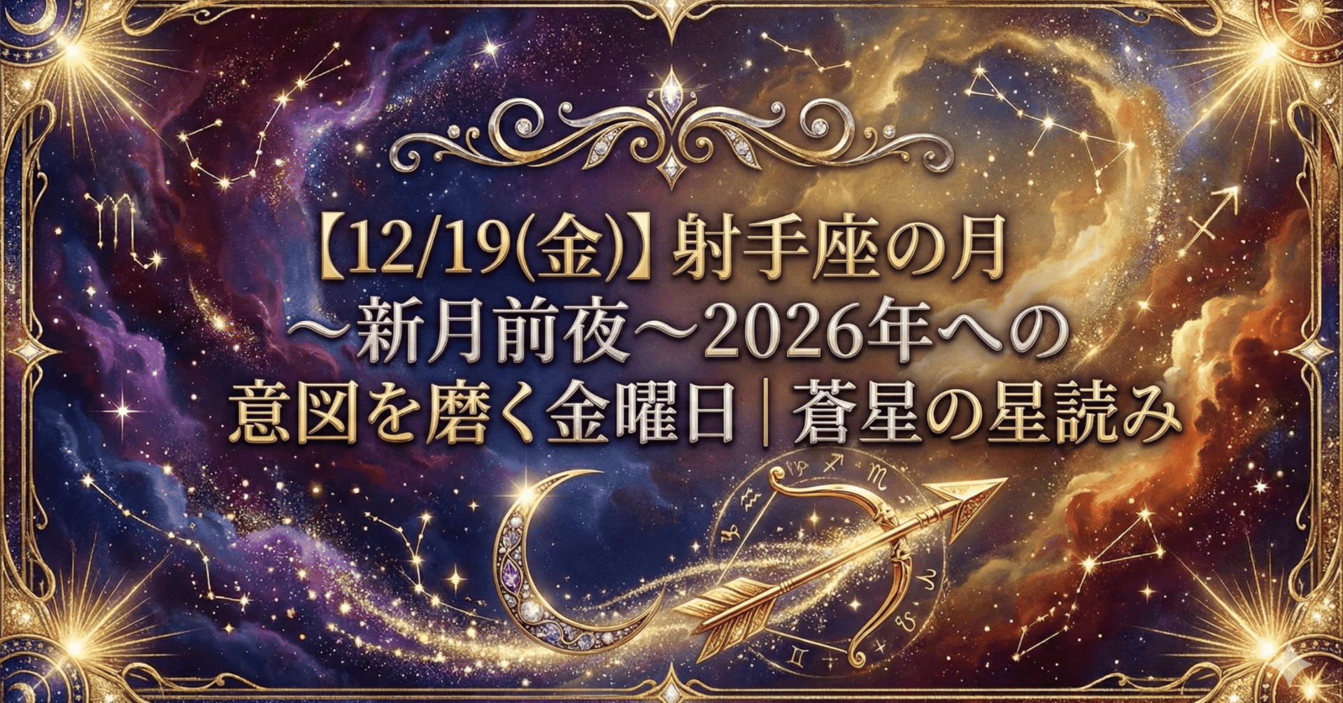 12/19(金)】射手座の月〜新月前夜〜2026年への意図を磨く金曜日｜蒼星