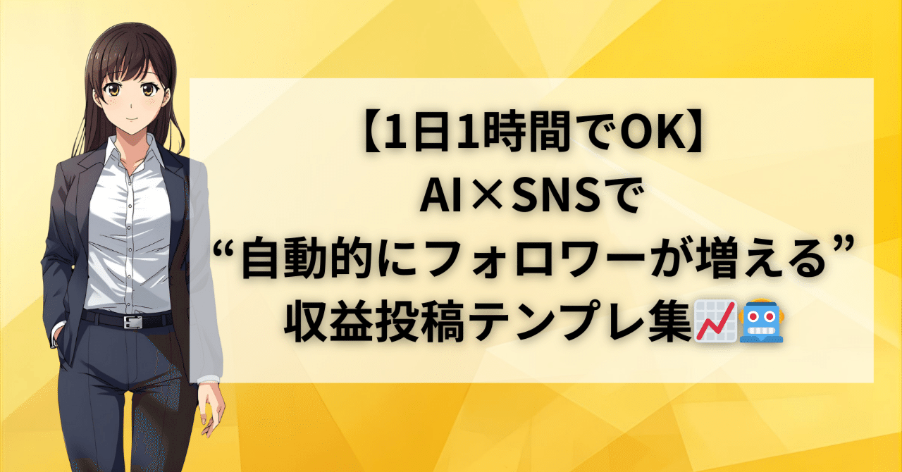 1日1時間でOK】AI×SNSで“自動的にフォロワーが増える”収益投稿テンプレ