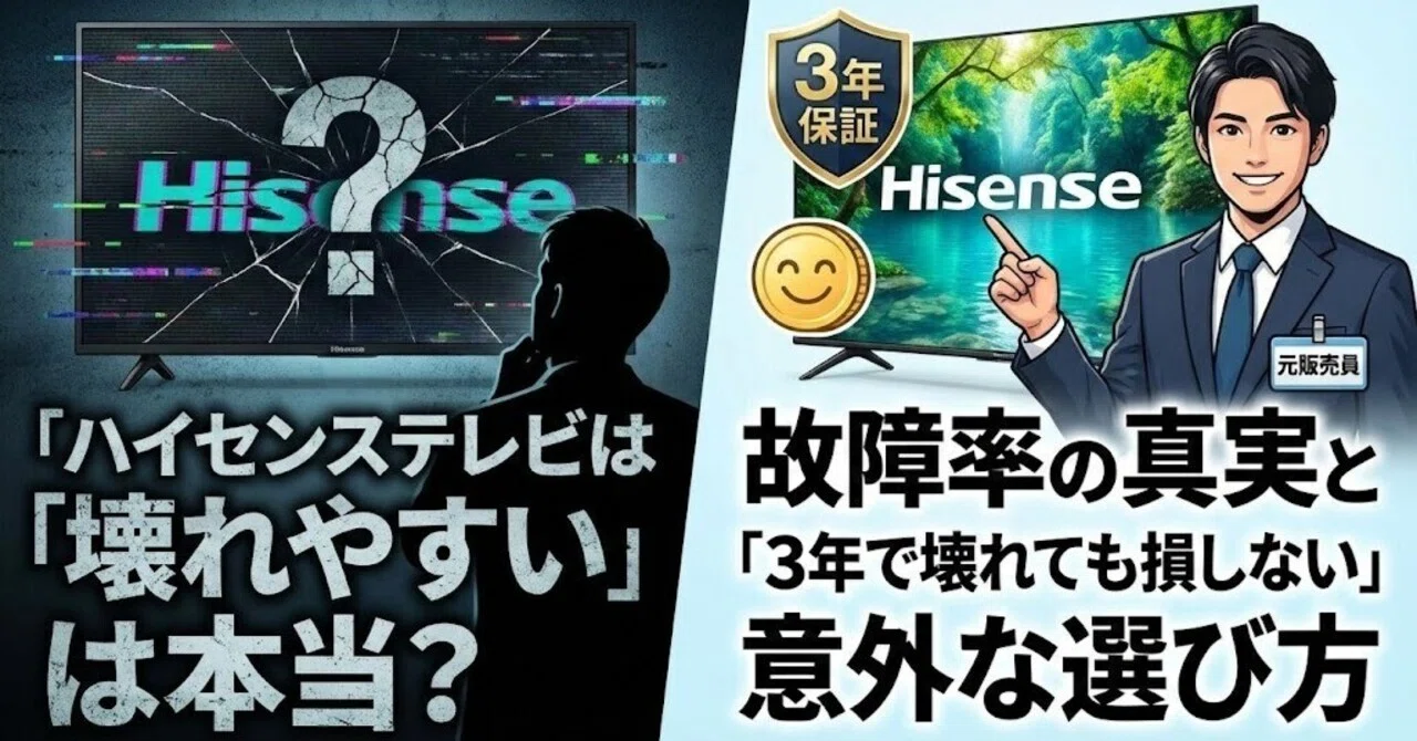 ハイセンステレビは壊れやすい」は本当？元販売員が教える故障率の真実 