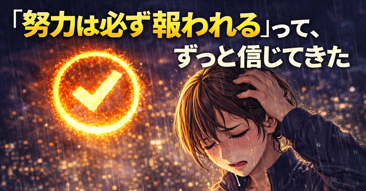 「努力は必ず報われる」って、ずっと信じてきた|誰かのヒーロー