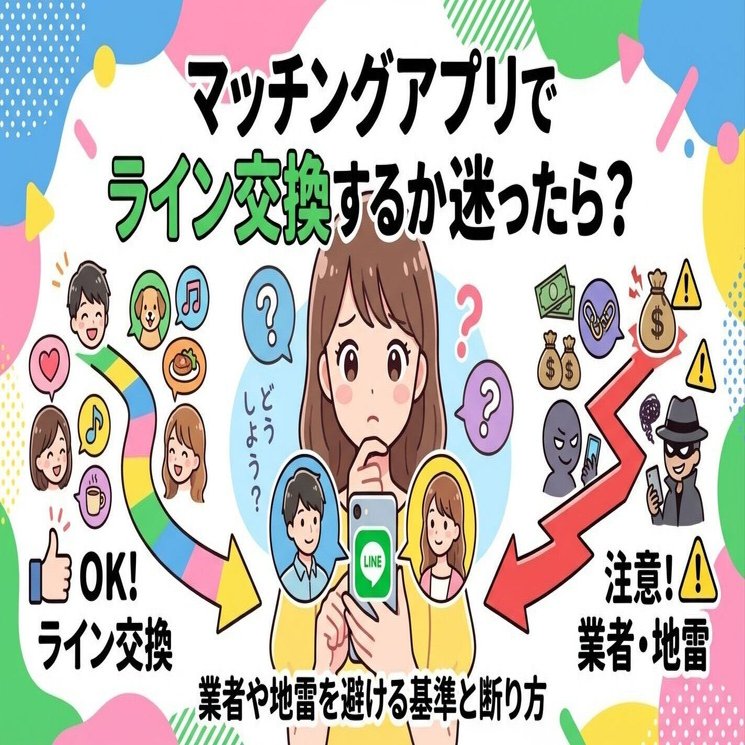 マッチングアプリでライン交換するか迷ったら？業者や地雷を避ける基準と断り方｜婚活の危険なワナ