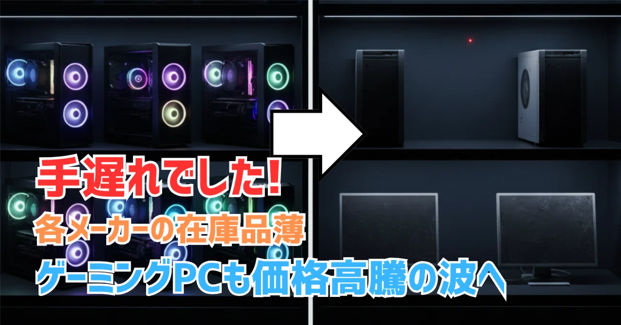 すみません。手遅れでした。パソコンメーカーから次々に在庫がなくなっ 