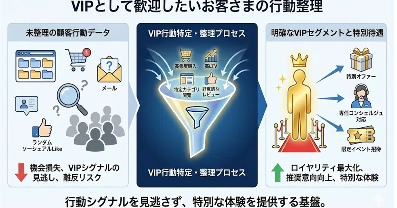 VIPとして歓迎したいお客さまの行動整理について｜通販プロデューサー＆通販コンサルタント通販コンサル 西村公児