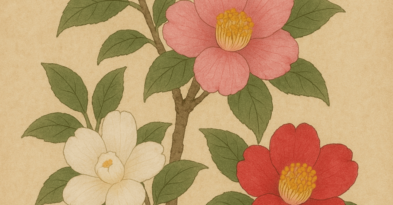 昭和レトロ 刺繍画 山茶花 サザンカ d20f9f5a-9864-406f-aa0c-