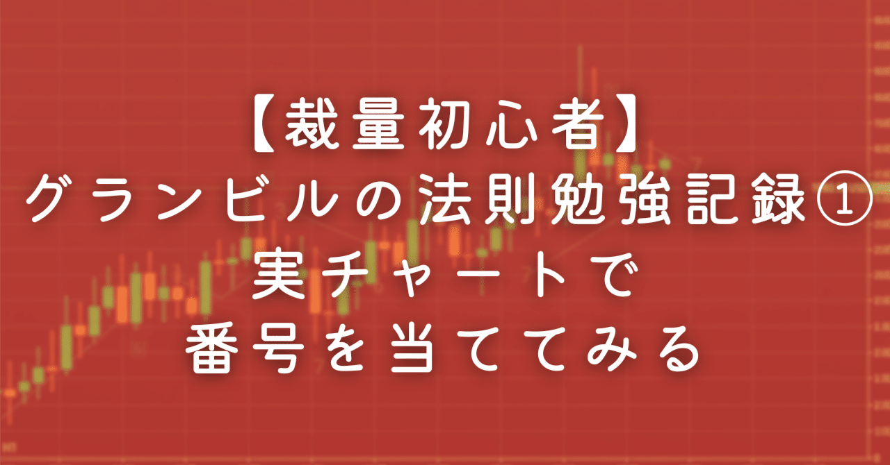 裁量初心者】グランビルの法則 勉強記録①｜実チャートで番号を当ててみる｜Oreo@年利255%EA開発者