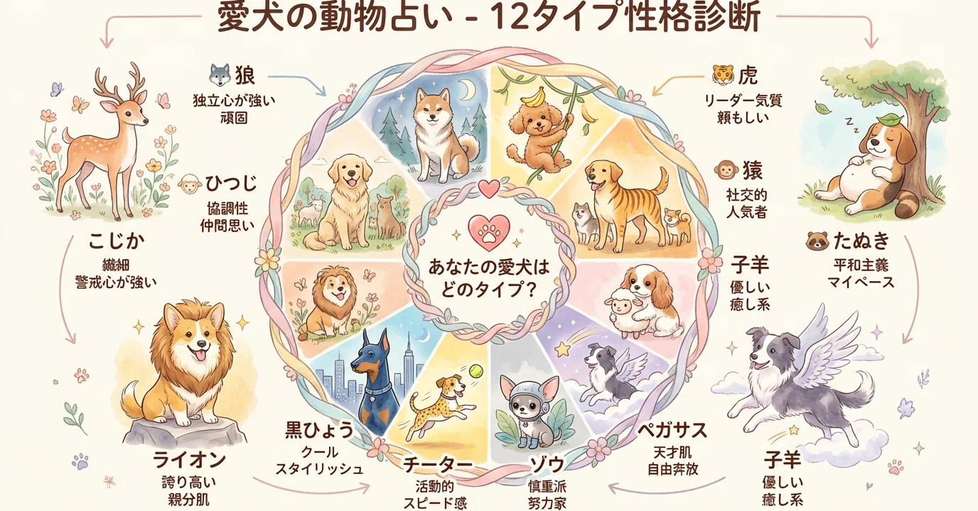 🐕🔮 愛犬の「動物占い」完全版 - 60タイプ性格診断と飼い主相性占い