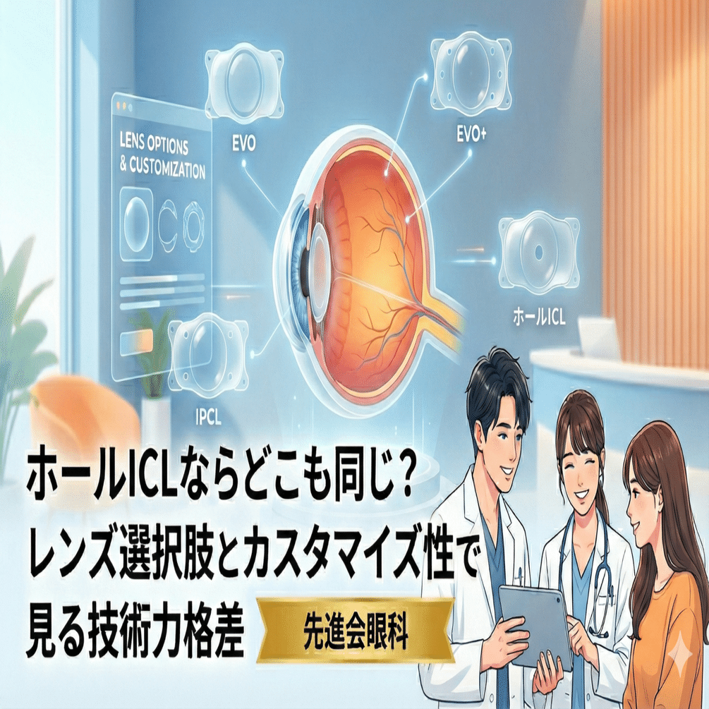ホールICLならどこも同じ？先進会眼科の「採用レンズ」の選択肢と