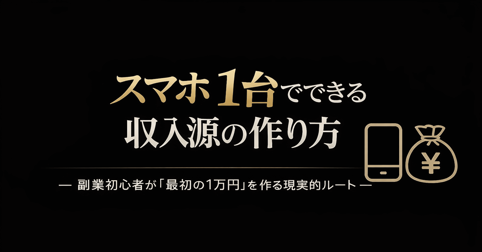 スマホ1台でできる収入源の作り方― 副業初心者が「最初の1万円」を作る