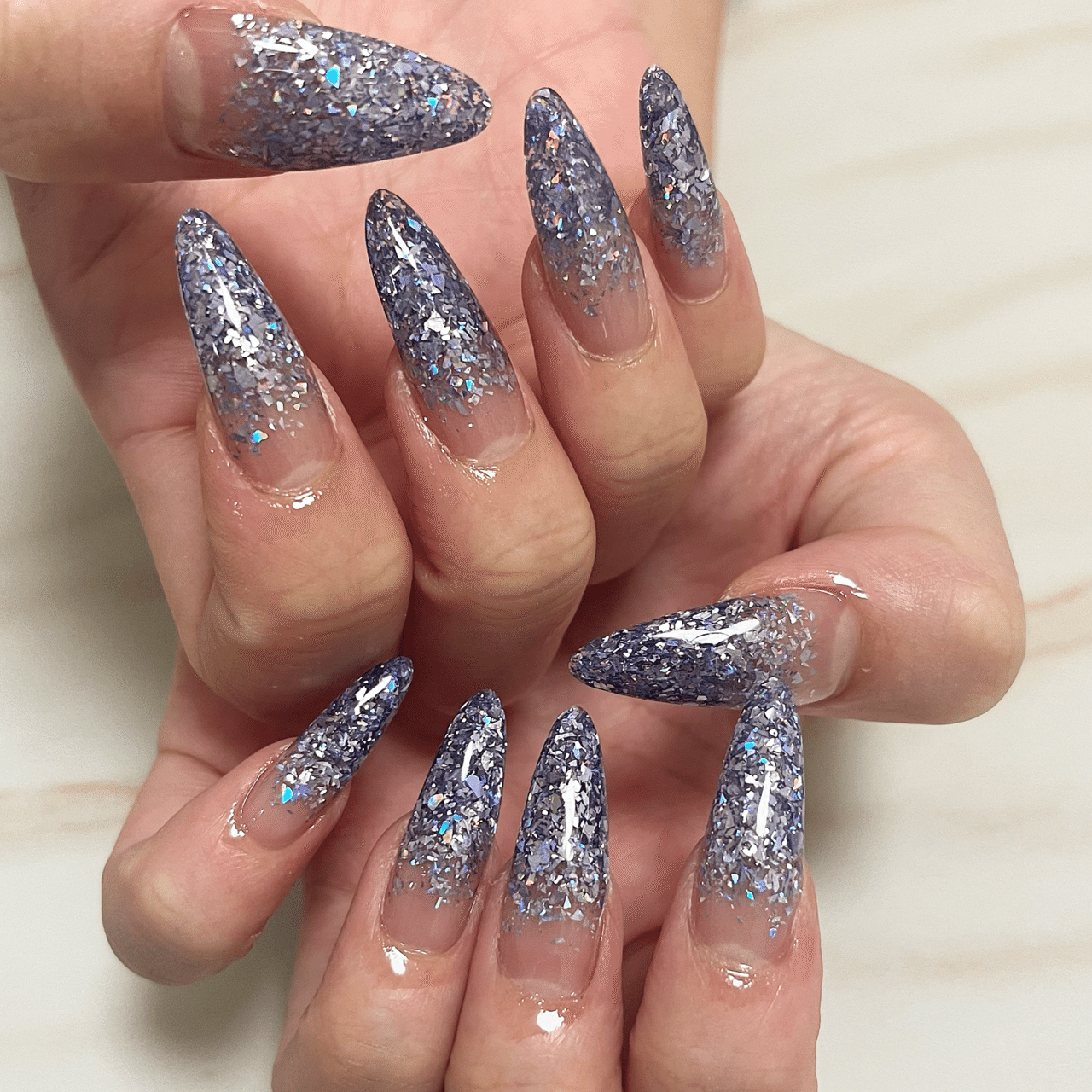 ワンカラー🩵🩷アクリルスカルプネイル💅✨｜cheri0315nail