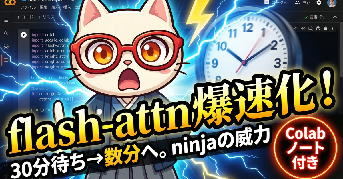 Google Colab에서 flash-attn 등의 패키지를 초고속 설치! ninja와 --no-build-isolation의 ...