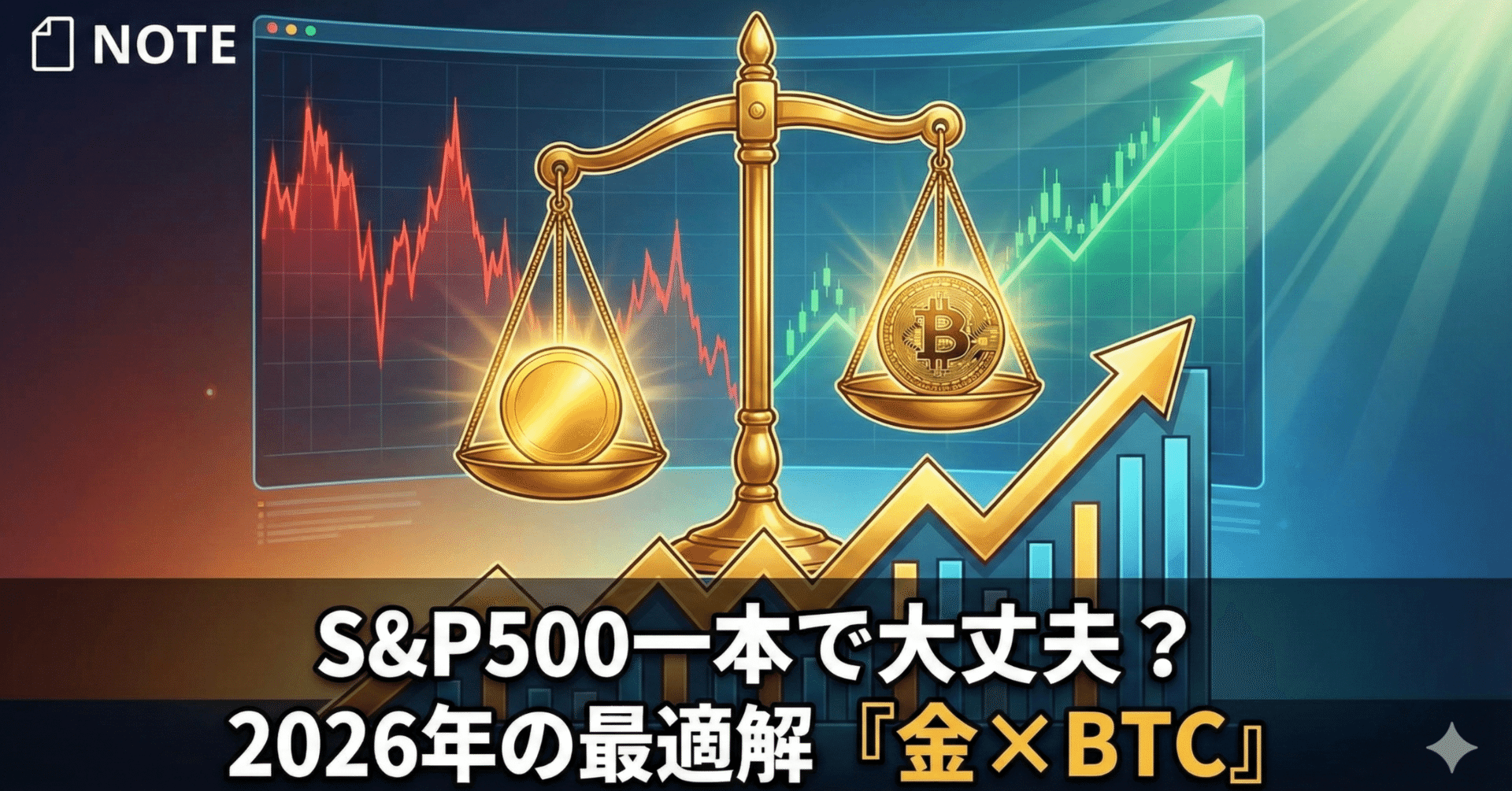 S&P500一本で大丈夫？2026年を見据えた「金（ゴールド）×ビットコイン」の最適解｜タカスケ