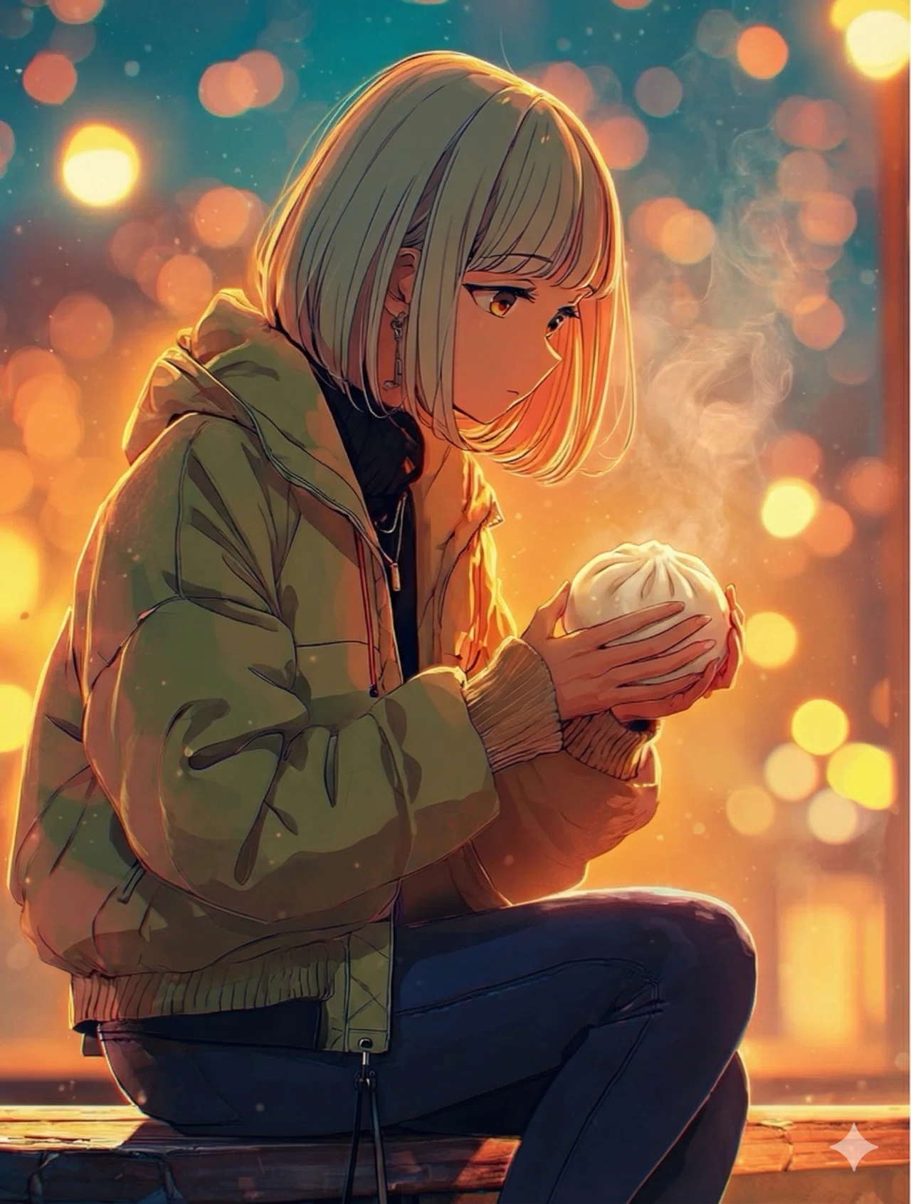 AIイラスト】寒い冬は暖かい肉まん！【十人十色】｜茉白トキ@十人十色