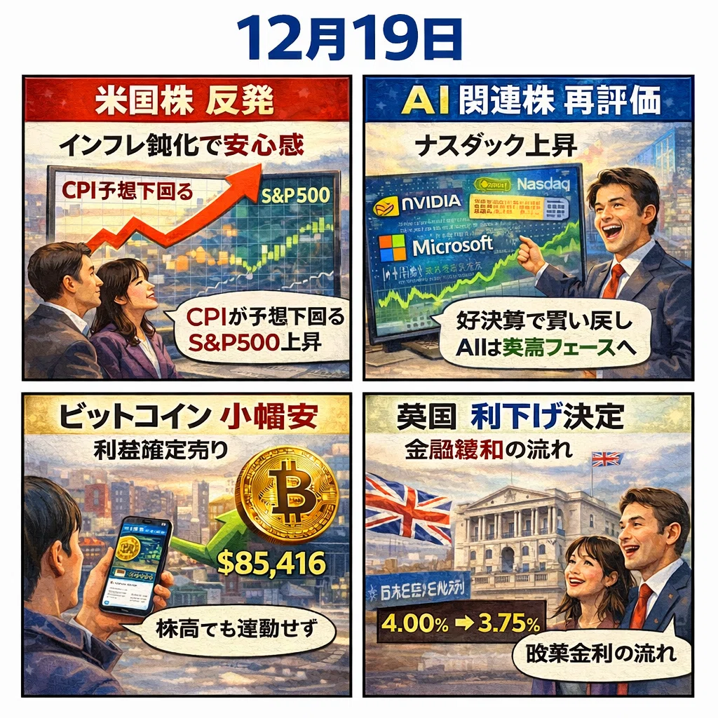 インフレ鈍化で世界は再び前向きへ?AIと暗号資産が示す12月19日の転換点|みらいじん