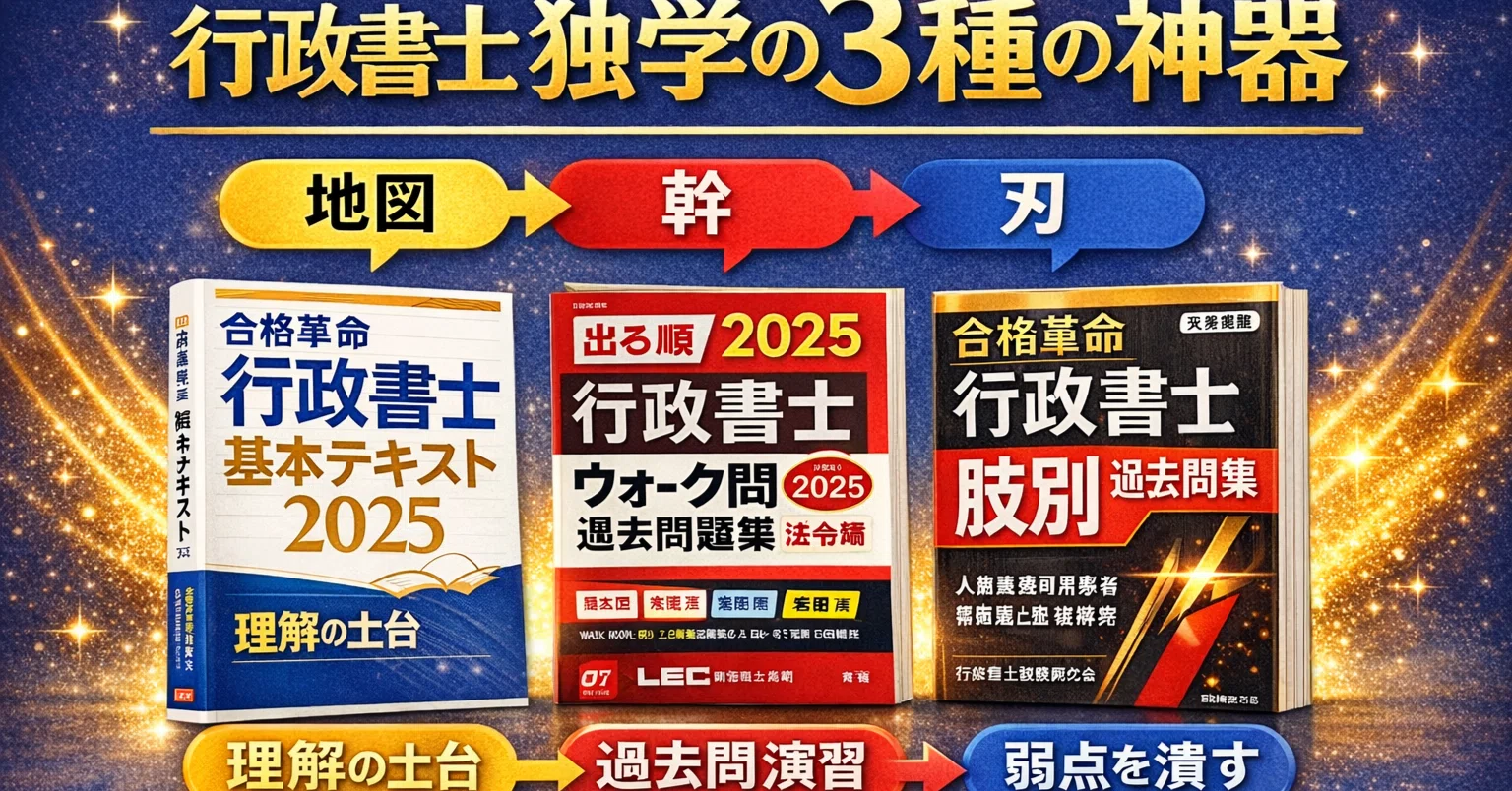 2026年合格へ】行政書士「独学の3種の神器」｜この3冊で“理解→演習