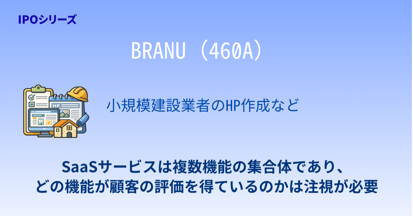 IPO銘柄分析シリーズ】 BRANU（460A）現場起点で積み上げた建設DX、評価は見極め段階--2025年12月1日上場--｜宇佐見聖果  -エクイティアナリスト-