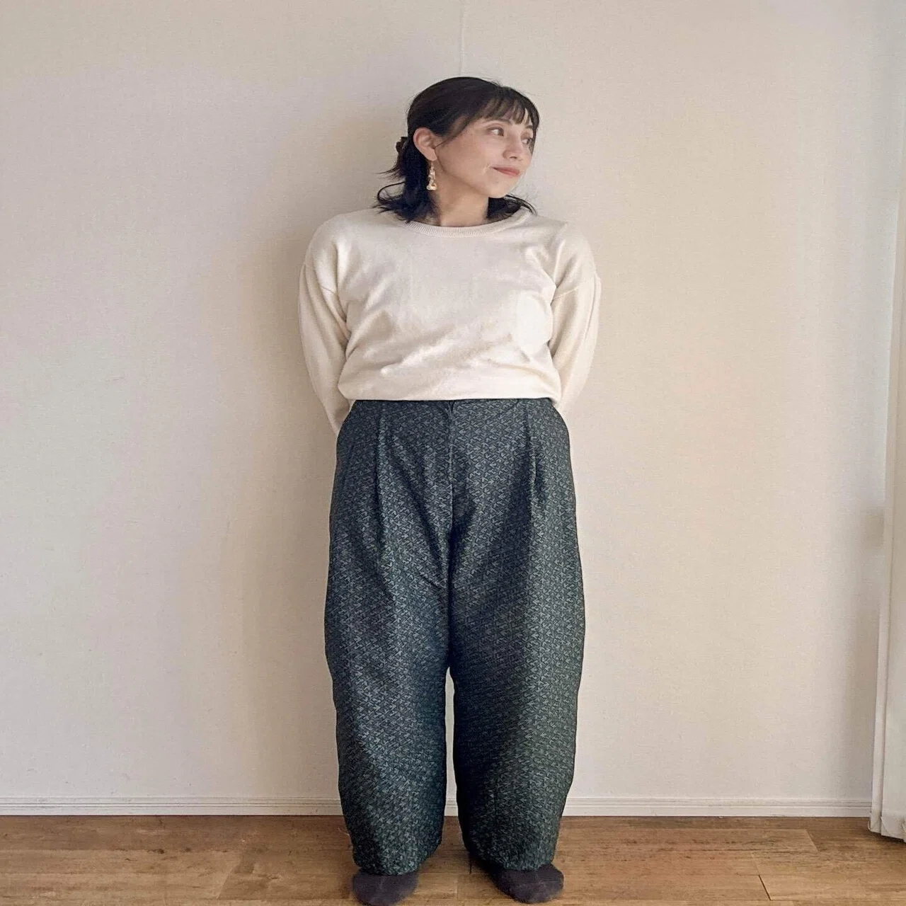 前開きファスナー付】紬リメイクワンピース_63 着物リメイク服】作った 