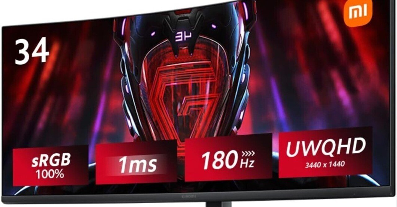 没入感の極致】Xiaomi G34WQi 34インチ曲面ゲーミングモニター:圧倒的