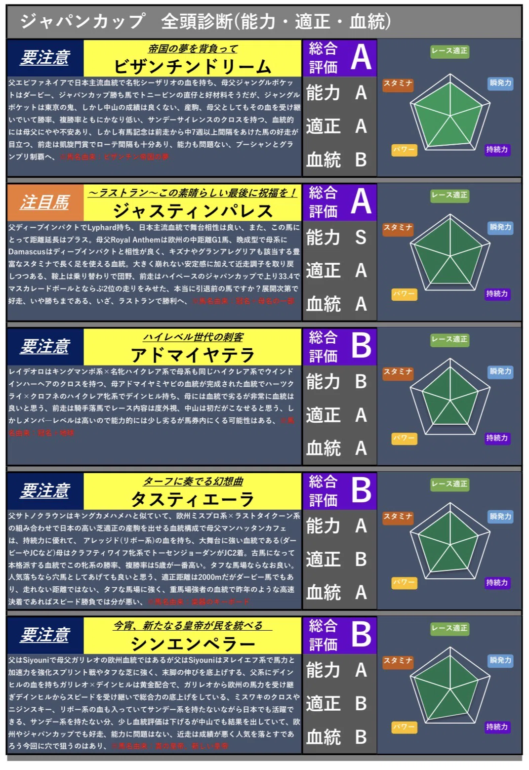 全頭診断】有馬記念 2025 血統と能力・適正を徹底解説！馬名の由来も