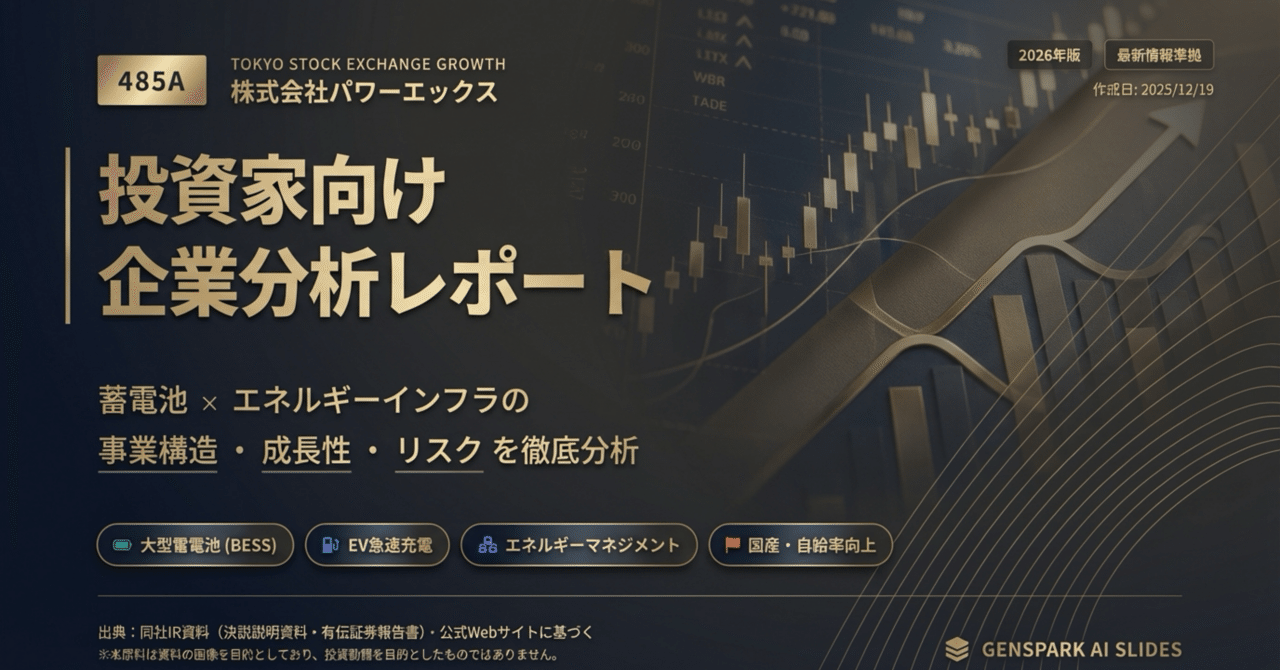 パワーエックス（485A）】投資家向け企業分析レポート｜株Times （カブ