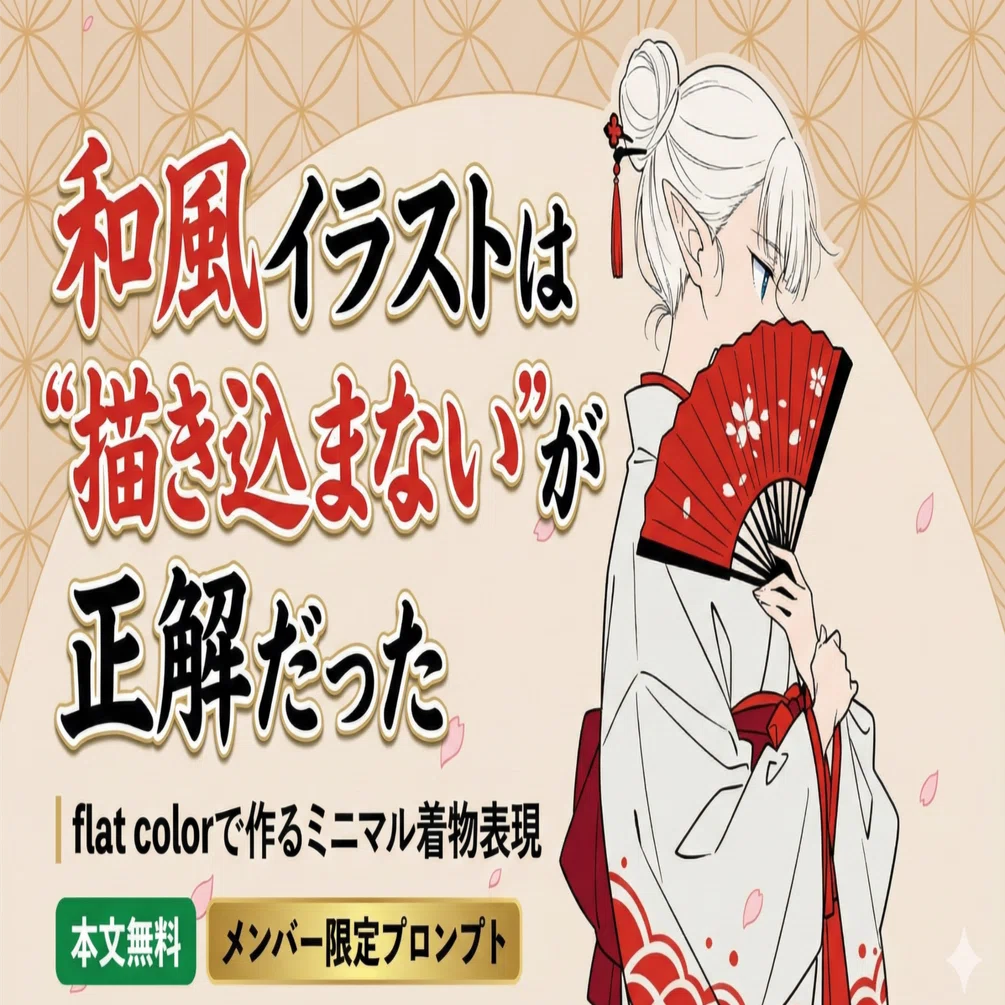 和風イラストは“描き込まない”が正解だった｜flat colorで作るミニマル