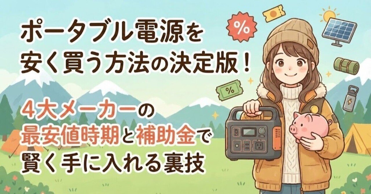 ポータブル電源を安く買う方法の決定版！4大メーカーの最安値時期と