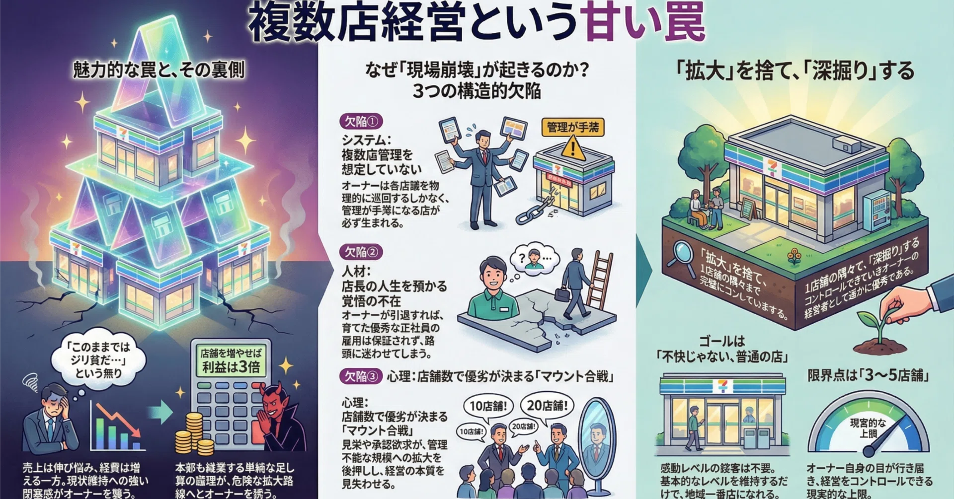 店舗経営売れるしくみ 連載 第3章】「複数店経営」という修羅の道〜賢いオーナーほど、なぜ
