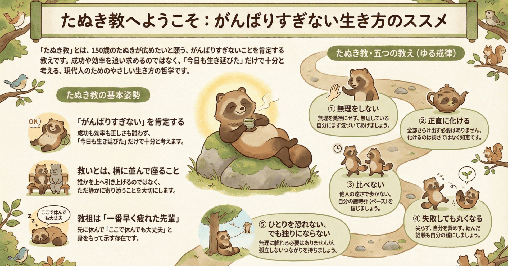 たぬきページ がんばらないことを布教したい、150歳たぬきの夢｜ちびたぬき