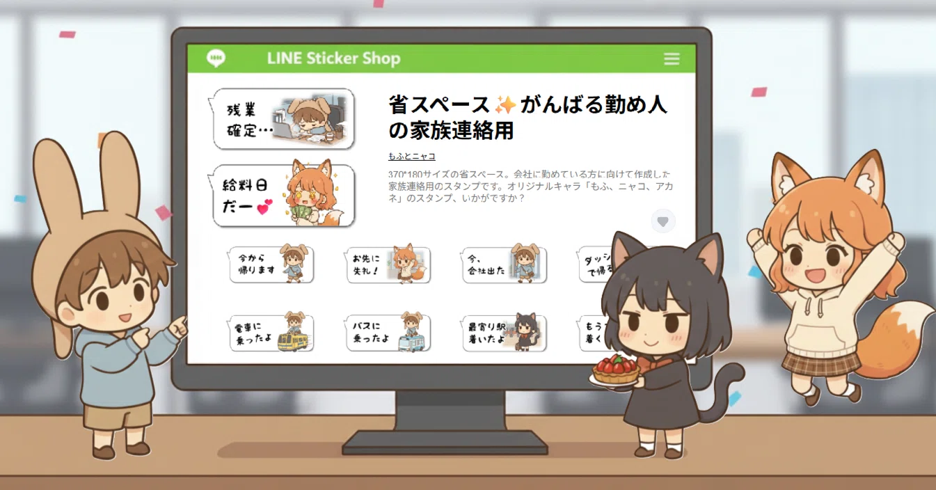 The LINE stickers are finished!｜もふとニャコの発見ノート