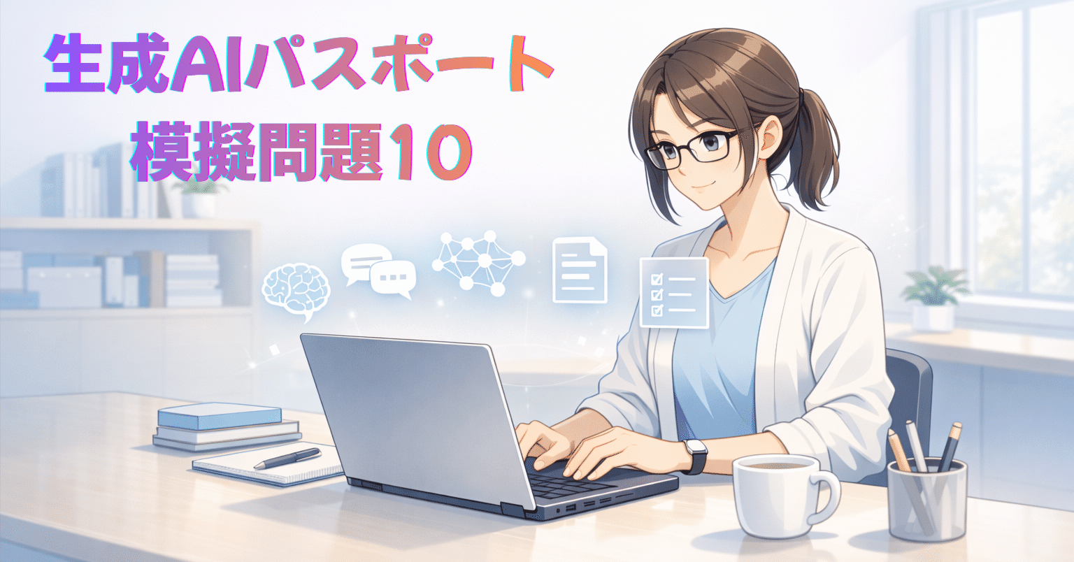 生成AIパスポート模擬問題10｜60+20問掲載（新シラバス対応テキスト版