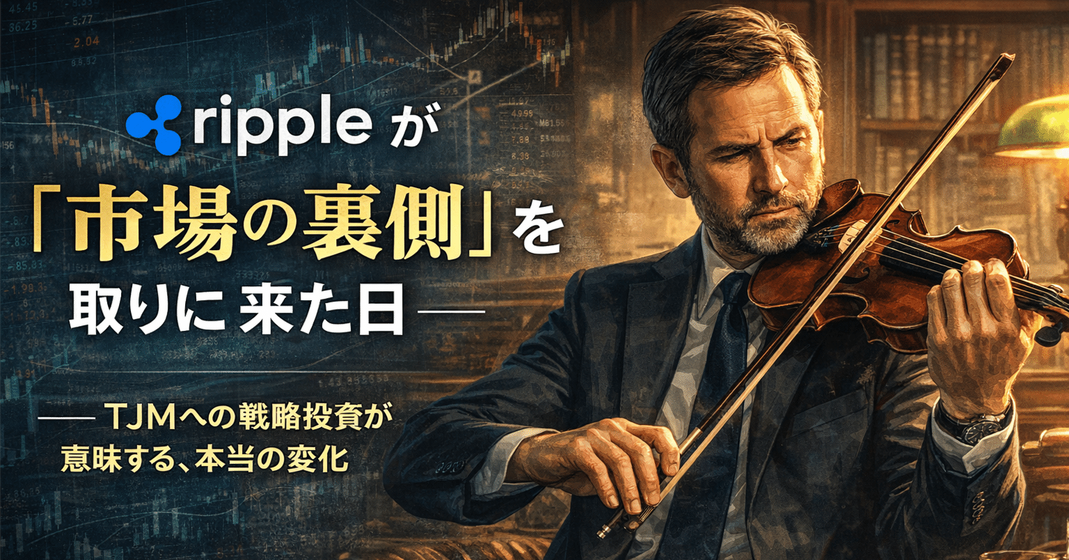 Rippleが「市場の裏側」を取りに来た日──TJMへの戦略投資が意味する、本当の変化｜光本貴一｜XRP / Ripple