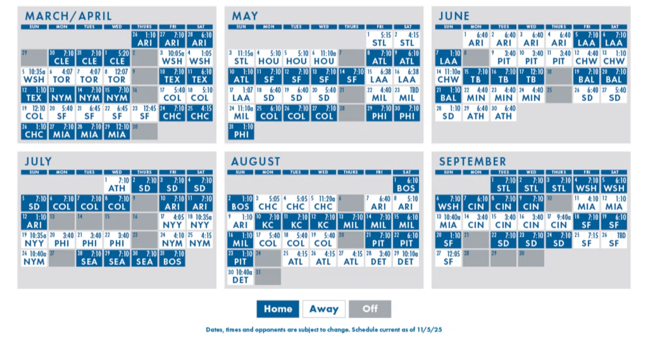 Los Angels Dogers 2026 Schedule｜NicePapa 平野 尚志