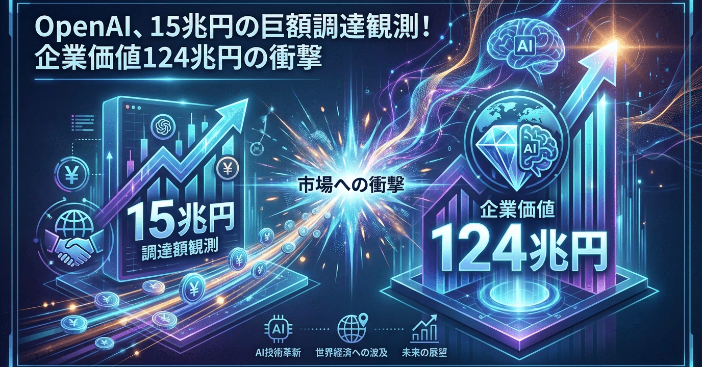 OpenAI、15兆円の巨額調達観測！企業価値124兆円の衝撃｜AI