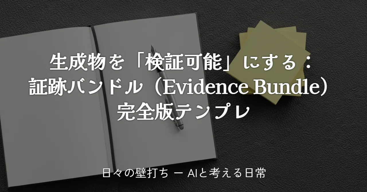 生成物を「検証可能」にする：証跡バンドル（Evidence Bundle）完全版テンプレ｜hirokaji
