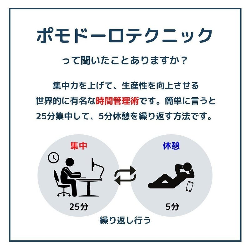 集中力upの時間管理術 ポモドーロテクニックとは インスタお仕事マガジン Instagramインスタグラムノウハウ Note