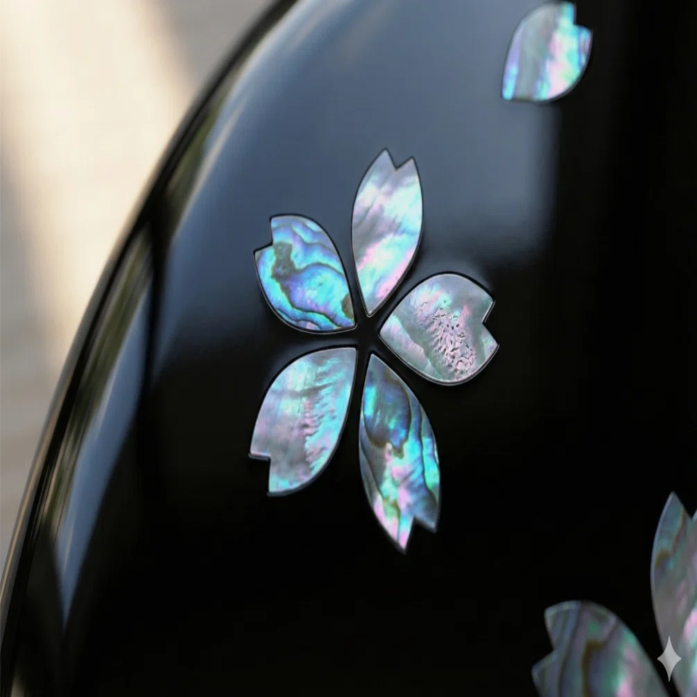 プロンプト配布】吸い込まれる黒、虹色の光。AIで描く伝統工芸「漆と