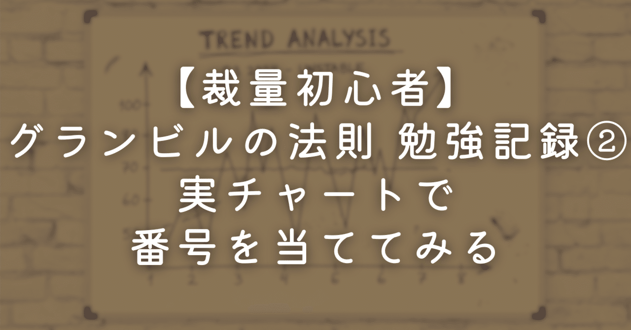 裁量初心者】グランビルの法則 勉強記録②｜実チャートで番号を当ててみる｜Oreo@年利255%EA開発者