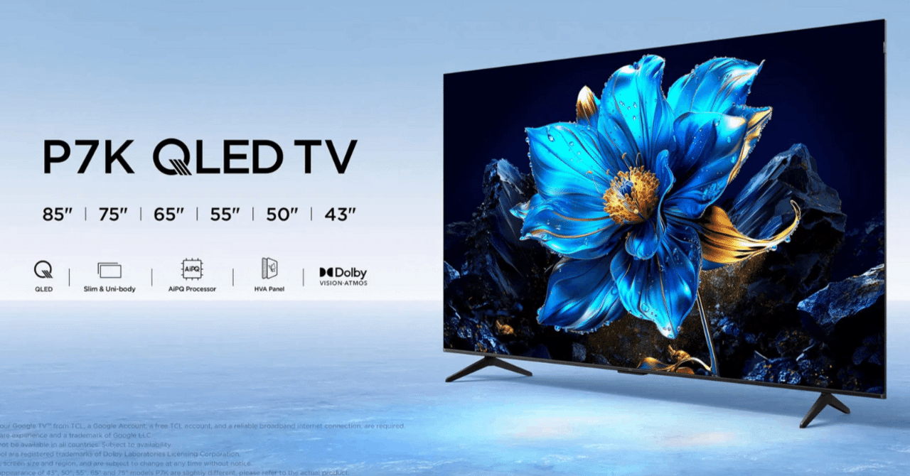 TCL 43インチ 4K スマートテレビ 43P7K TCL P7K 4K量子ドット液晶テレビ