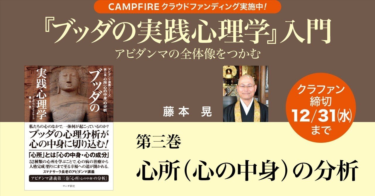 藤本晃「『ブッダの実践心理学』入門」／第三巻 心所（心の中身）の