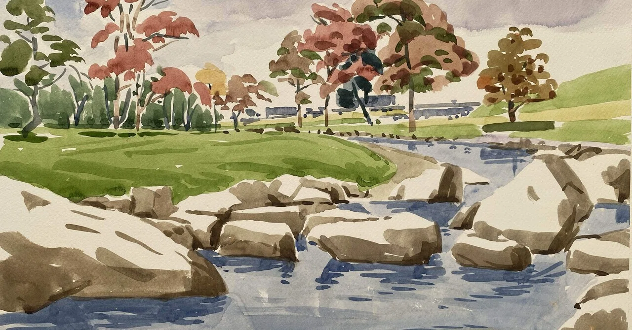 35 Masami Kamizono's Transparent Watercolor Painting: Oyodo River